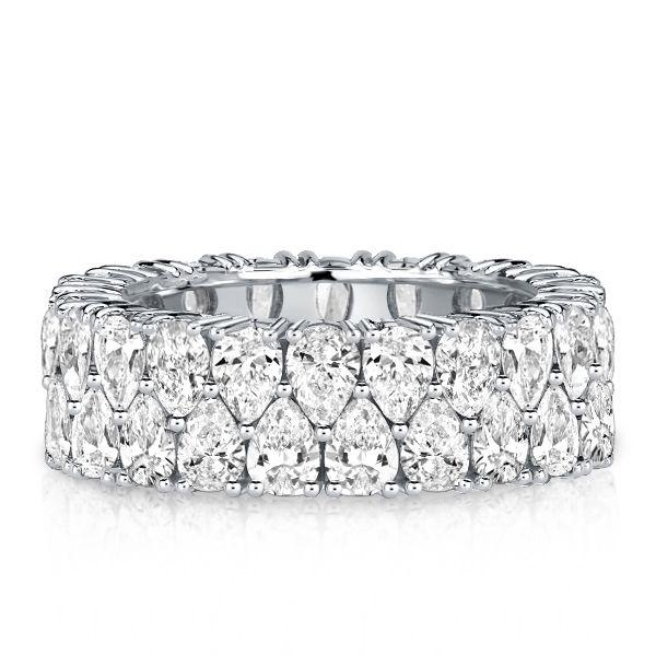 Pear Cut Eternity Wedding Band - 9.24 CT. TW. Sterling Silver