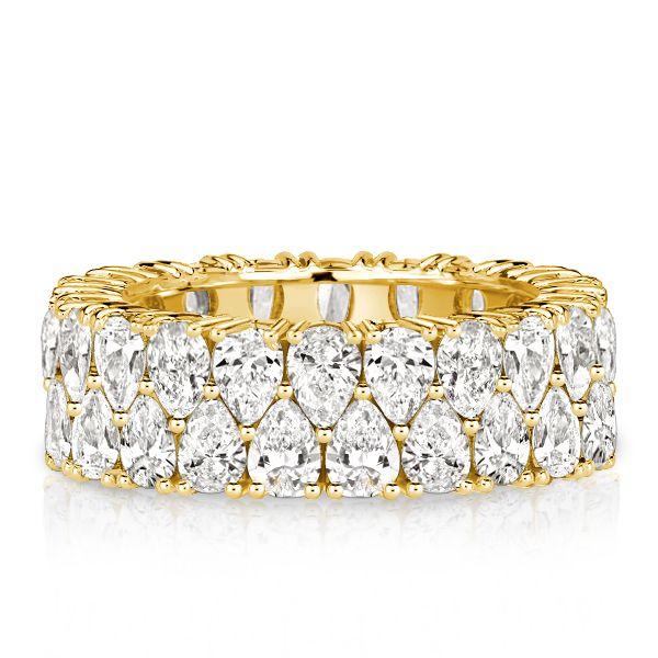 Pear Cut Eternity Wedding Band - 9.24 CT. TW. Sterling Silver