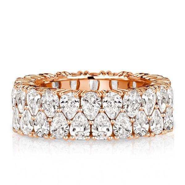 Pear Cut Eternity Wedding Band - 9.24 CT. TW. Sterling Silver