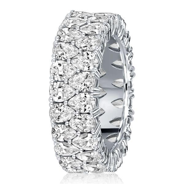 Pear Cut Eternity Wedding Band - 9.24 CT. TW. Sterling Silver