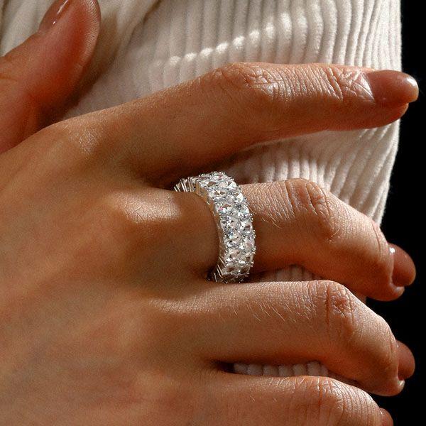 Pear Cut Eternity Wedding Band - 9.24 CT. TW. Sterling Silver
