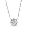 Sterling Silver Cushion Cut Solitaire Pendant Necklace with 1.50 CT. TW Stone