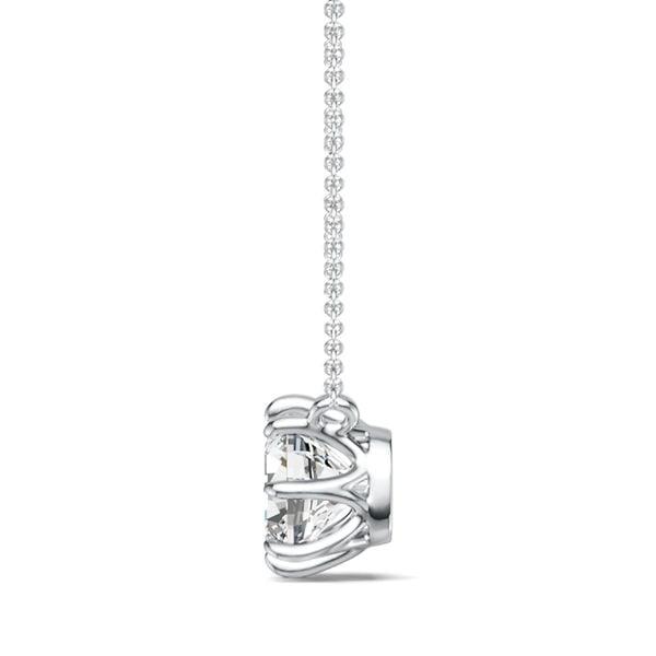 Sterling Silver Cushion Cut Solitaire Pendant Necklace with 1.50 CT. TW Stone