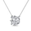 Sterling Silver Cushion Cut Solitaire Pendant Necklace with 1.50 CT. TW Stone