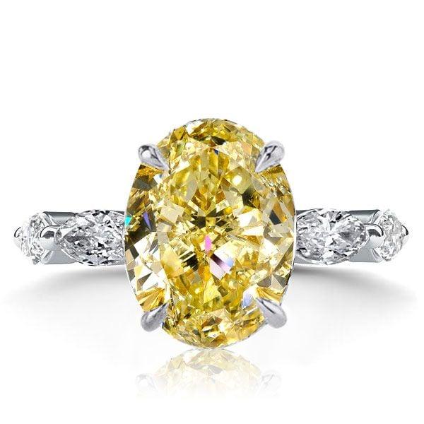 Oval Cut Yellow Sapphire Engagement Ring for Women in Sterling Silver