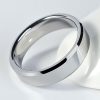 Classic White Sapphire Trio Wedding Ring Set - Sterling Silver & Titanium