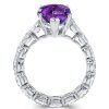 Pear Shaped Amethyst Engagement Ring - 925 Sterling Silver Wedding Ring