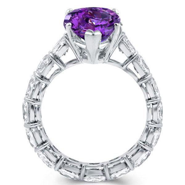 Pear Shaped Amethyst Engagement Ring - 925 Sterling Silver Wedding Ring