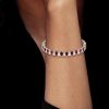 Pear Cut White & Ruby Tennis Bracelet for Women - 925 Sterling Silver