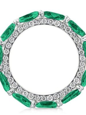 Pear Cut Sterling Silver Eternity Band - 3.85 CT. TW.
