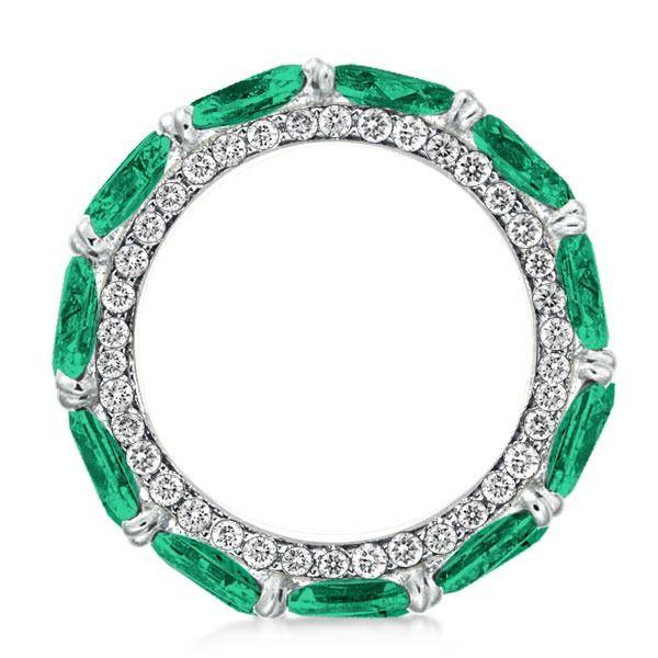 Pear Cut Sterling Silver Eternity Band - 3.85 CT. TW.