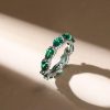 Pear Cut Sterling Silver Eternity Band - 3.85 CT. TW.