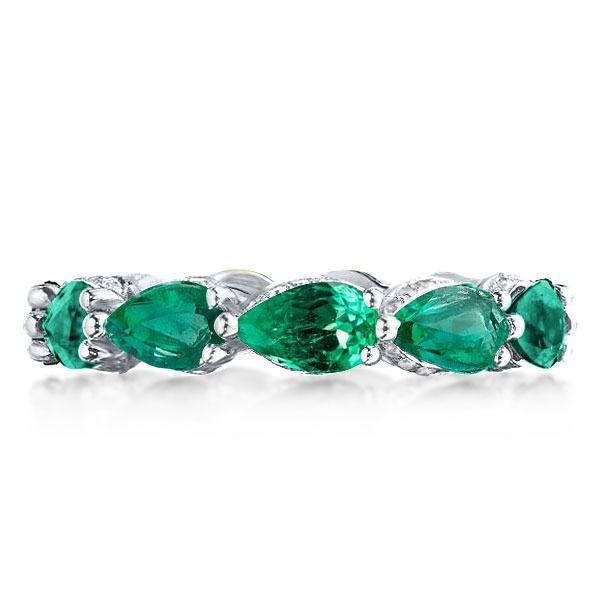 Pear Cut Sterling Silver Eternity Band - 3.85 CT. TW.