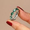 Pear Cut Sterling Silver Eternity Band - 3.85 CT. TW.