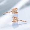 Rose Gold Round Cut Stud Earrings - Vintage Style, Sterling Silver