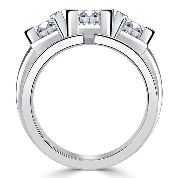 Art Deco Blue Sapphire Round Cut Vintage Wedding Band in Sterling Silver
