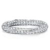 Round Cut Cubic Zirconia Infinity Eternity Wedding Band in Sterling Silver