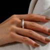 Round Cut Cubic Zirconia Infinity Eternity Wedding Band in Sterling Silver