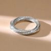 Round Cut Cubic Zirconia Infinity Eternity Wedding Band in Sterling Silver