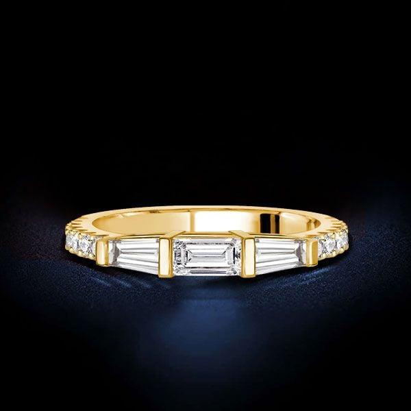 Dainty Baguette Wedding Band for Women | 1.18 CT. TW. Sterling Silver Anniversary Ring