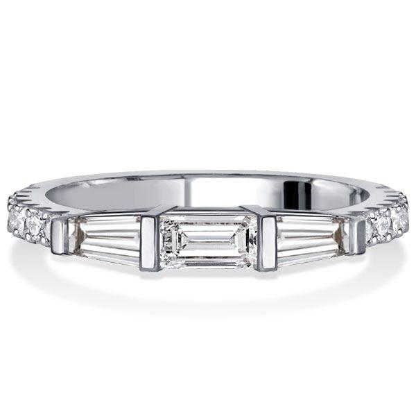 Dainty Baguette Wedding Band for Women | 1.18 CT. TW. Sterling Silver Anniversary Ring
