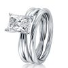 Twisted Rope Sterling Silver Wedding Band Set - 4.00 CT. TW.