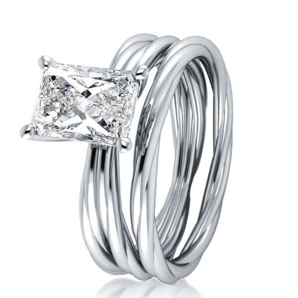 Twisted Rope Sterling Silver Wedding Band Set - 4.00 CT. TW.