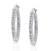 19mm Sterling Silver Hoop Earrings for Women - Rhodium Plated 5.00g