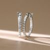 19mm Sterling Silver Hoop Earrings for Women - Rhodium Plated 5.00g