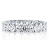 Sterling Silver Oval Created White Sapphire Eternity Wedding Band for Women