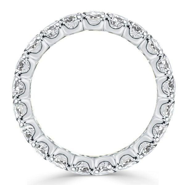 Sterling Silver Oval Created White Sapphire Eternity Wedding Band for Women