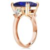 Emerald Cut Three Stone Engagement Ring in 18K Rose Gold Plated Sterling Silver