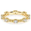 18K Gold Plated Sterling Silver Round Cut CZ Eternity Band Ring for Women