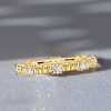 18K Gold Plated Sterling Silver Round Cut CZ Eternity Band Ring for Women