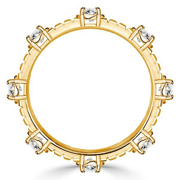 18K Gold Plated Sterling Silver Round Cut CZ Eternity Band Ring for Women