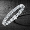Classic Emerald Cut White Sapphire Tennis Bracelet for Women, Silver Plated, 33.25 CT. TW.