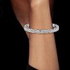 Classic Emerald Cut White Sapphire Tennis Bracelet for Women, Silver Plated, 33.25 CT. TW.