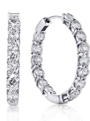 Sterling Silver Hoop Earrings - Classic Round Cut - 22.5mm Diameter