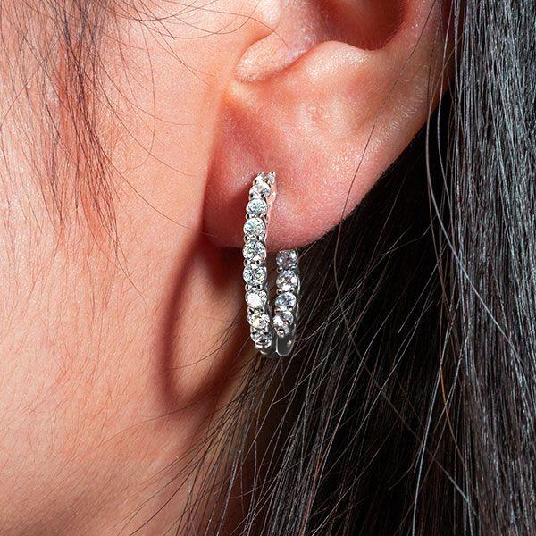 Sterling Silver Hoop Earrings - Classic Round Cut - 22.5mm Diameter