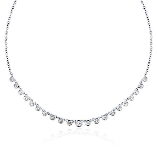 Starstruck Necklace: Bezel Set White Chain Necklace for Women - 925 Sterling Silver