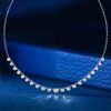 Starstruck Necklace: Bezel Set White Chain Necklace for Women - 925 Sterling Silver