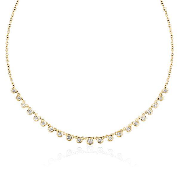 Starstruck Necklace: Bezel Set White Chain Necklace for Women - 925 Sterling Silver