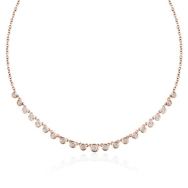 Starstruck Necklace: Bezel Set White Chain Necklace for Women - 925 Sterling Silver