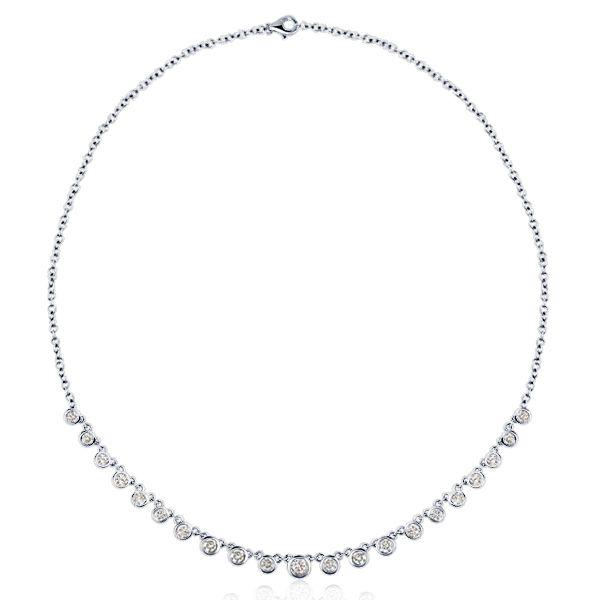 Starstruck Necklace: Bezel Set White Chain Necklace for Women - 925 Sterling Silver