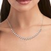Starstruck Necklace: Bezel Set White Chain Necklace for Women - 925 Sterling Silver