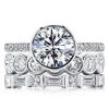 Sterling Silver Engagement Ring and Stackable Band Set with 8.91 CTW Stones