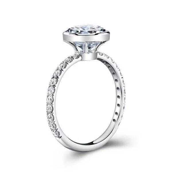 Sterling Silver Engagement Ring and Stackable Band Set with 8.91 CTW Stones