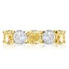 Golden Yellow Cushion Cut Ring Set - 18K Gold Plated Sterling Silver Wedding Band - 5 CT. TW.