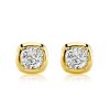 4.00 CTW Cushion Cut White Sapphire Stud Earrings in 18K Gold Plated Sterling Silver
