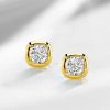 4.00 CTW Cushion Cut White Sapphire Stud Earrings in 18K Gold Plated Sterling Silver